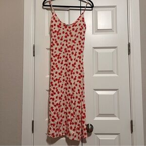 Reformation Red and White Floral Midi Dress